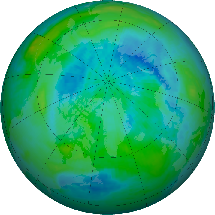 Arctic ozone map for 16 September 1999